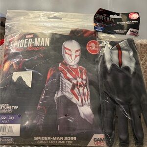 Marvel Spider-Man 2099 Miles Morales Costume Top with gloves New Adult L